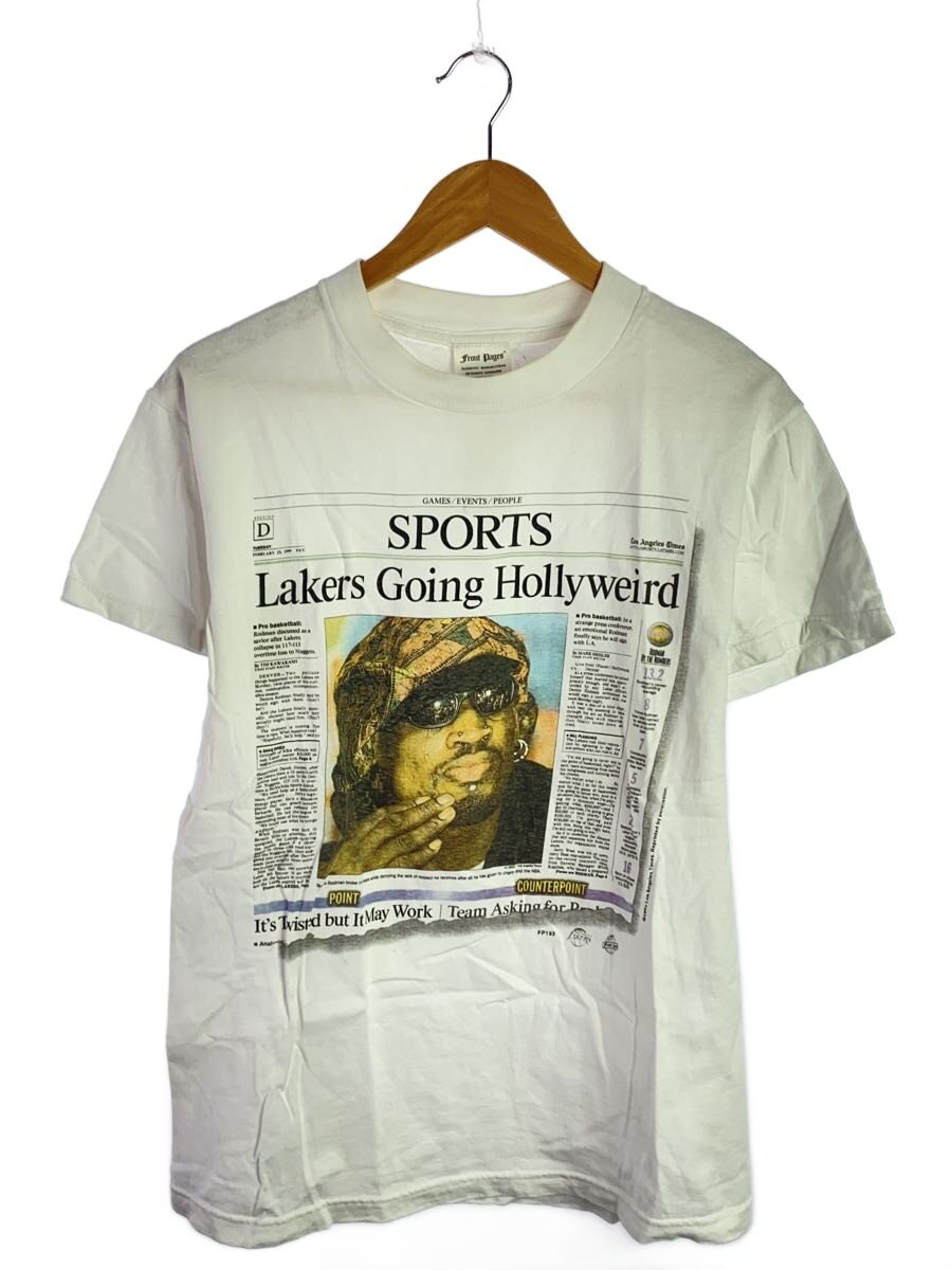 Front Pages/Dennis Rodman LosAngeles Times/Tシャツ/M/コットン/WHT