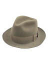 【中古】STETSON◆中折れハット/7 1/8/ウール/BRW/無地/メンズ/2534【服飾雑貨他】