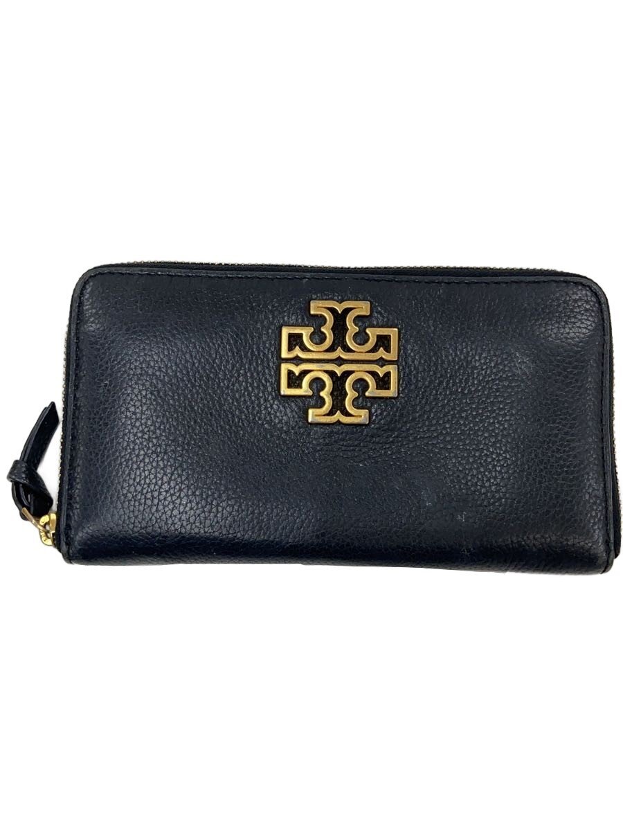 【中古】TORY BURCH◆長財布/レザー/BLK/無地/レディース【服飾雑貨他】