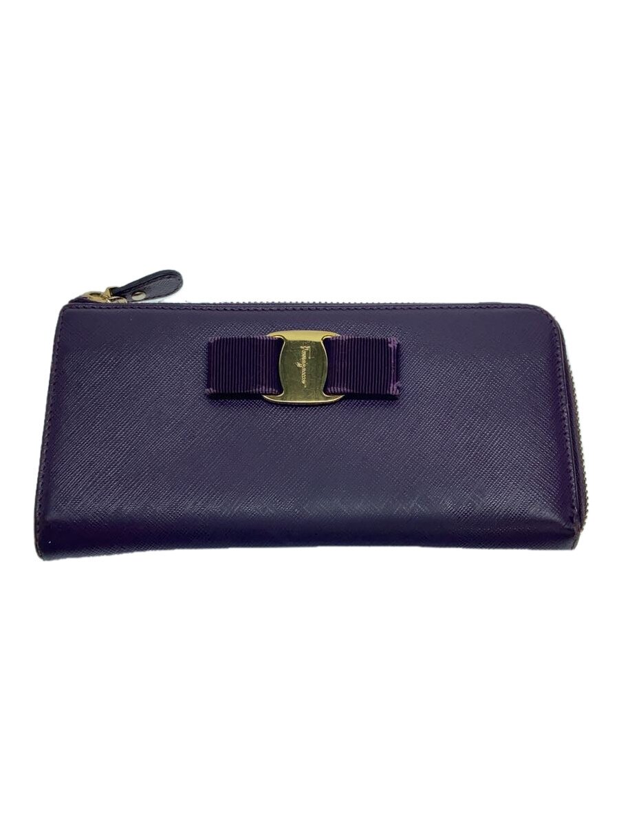【中古】Salvatore Ferragamo◆長財布/PVC/PUP/無地/レディース【服飾雑貨他】