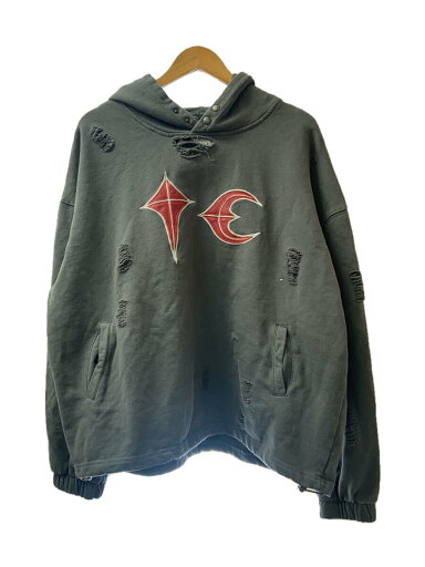 【中古】Thug Club◆ROCK HOODIE/パーカー/ダメージ加工/2/コットン/GRY/TC23TS0102//【メンズウェア】 【中古】Thug Club◆ROCK HOODIE/パーカー/ダメージ加工/2/コットン/GRY/TC23TS0102//【メンズウェア】