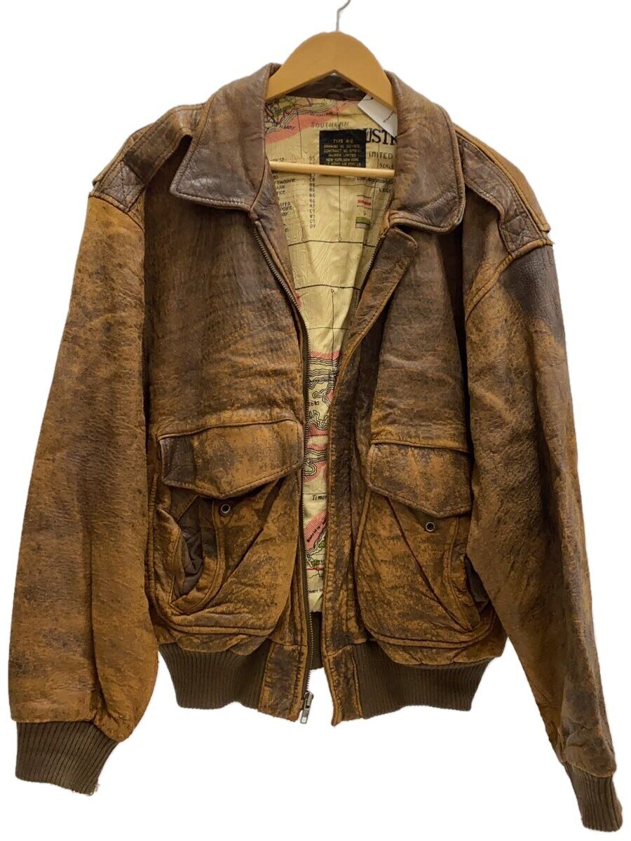 【中古】AVIREX◆TYPE A-2/裏地マップ/フライトジャケット/裏地破れ有/リブダメージ有【メンズウェア】