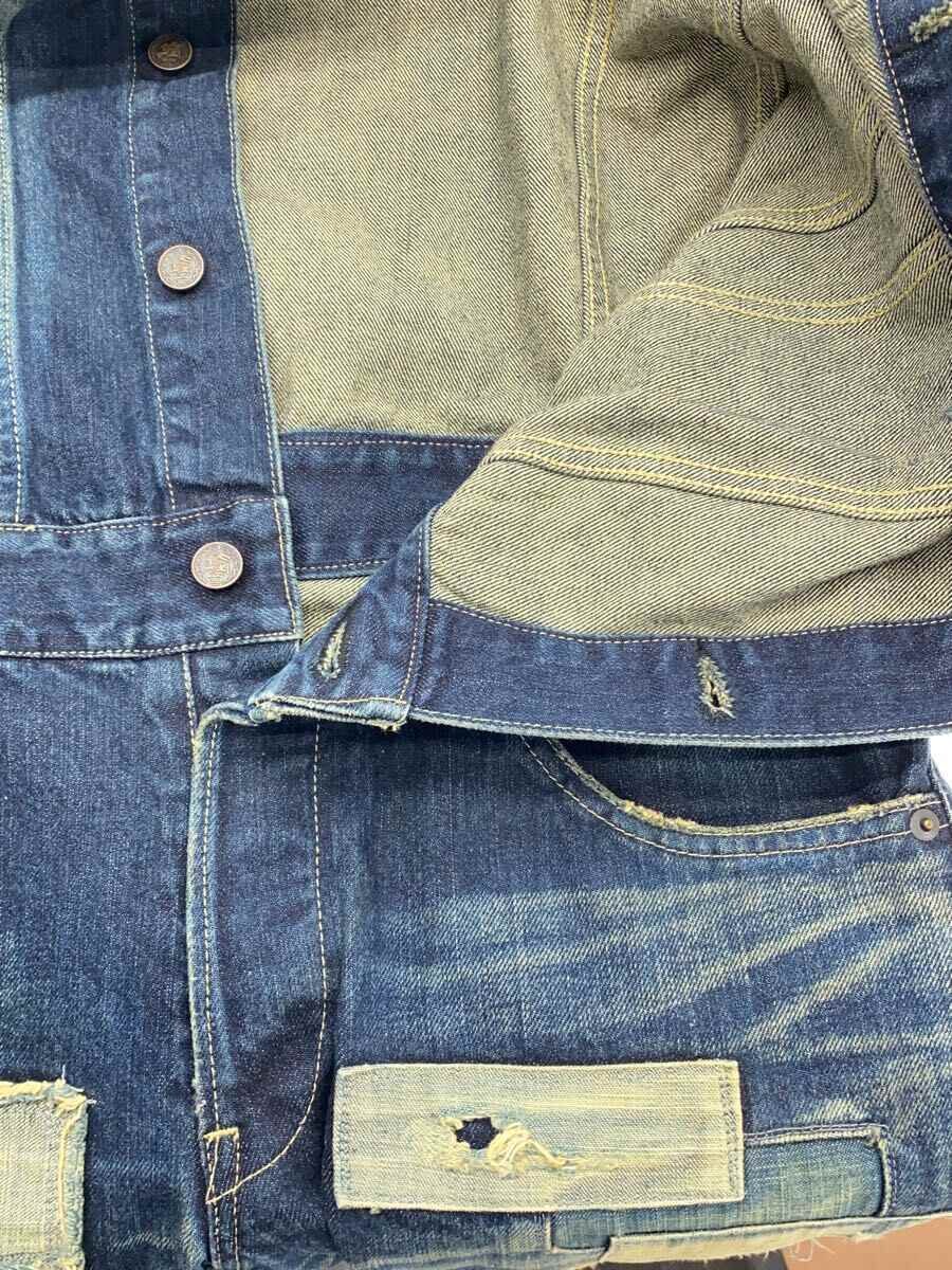 【中古】glamb◆ダメージ加工/オールインワン/ツナギ/2/デニム/インディゴ【メンズウェア】