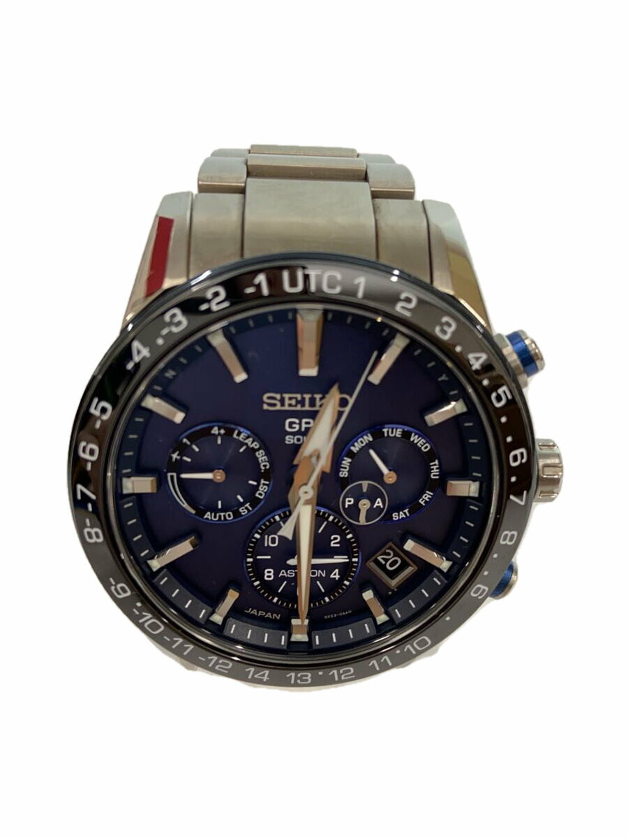 【中古】SEIKO◆ソーラー腕時計/アナログ/ステンレス/5X53-0AE0【服飾雑貨他】