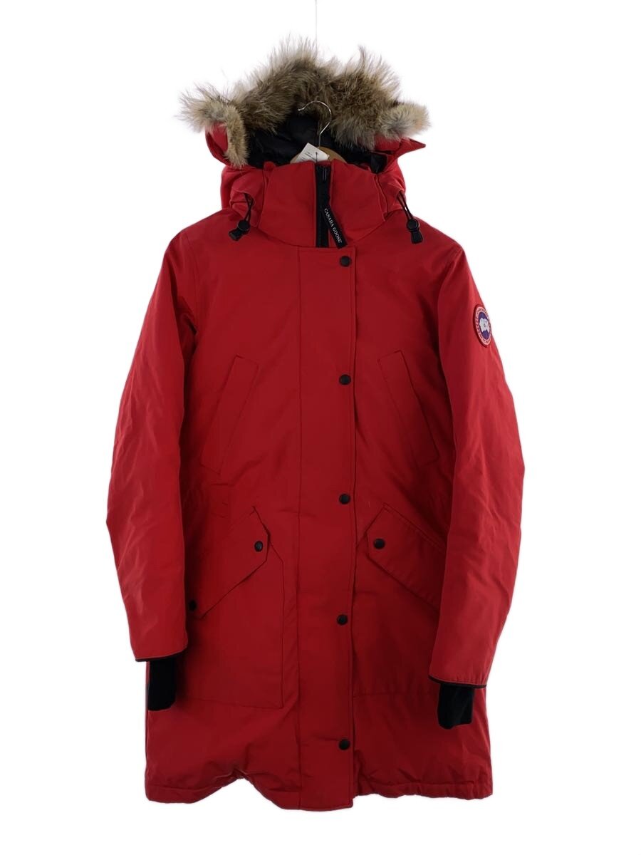 CANADA GOOSE◆ダウンジャケット/S/ナイロン/RED/無地/6555L/ELLESMERE PARKA