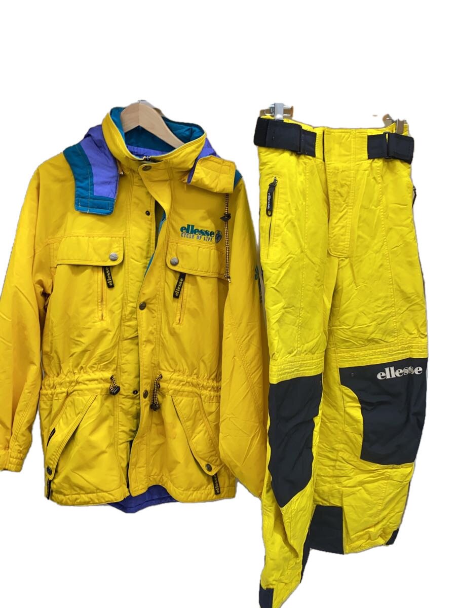 【中古】ELLESSE◆シミ・ヨゴレ・状態考慮 セットアップ/YLW/ジャケット:O ボトム:L【スポーツ】