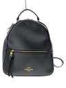 【中古】COACH◆リュックサック_ブラック/レザー/BLK/無地【バッグ】