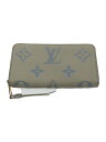 【中古】LOUIS VUITTON◆ジッピー・ウォレット_モノグラム・アンプラント_バイカラー/レザー/WHT/モノグラム/レディース【服飾雑貨他】