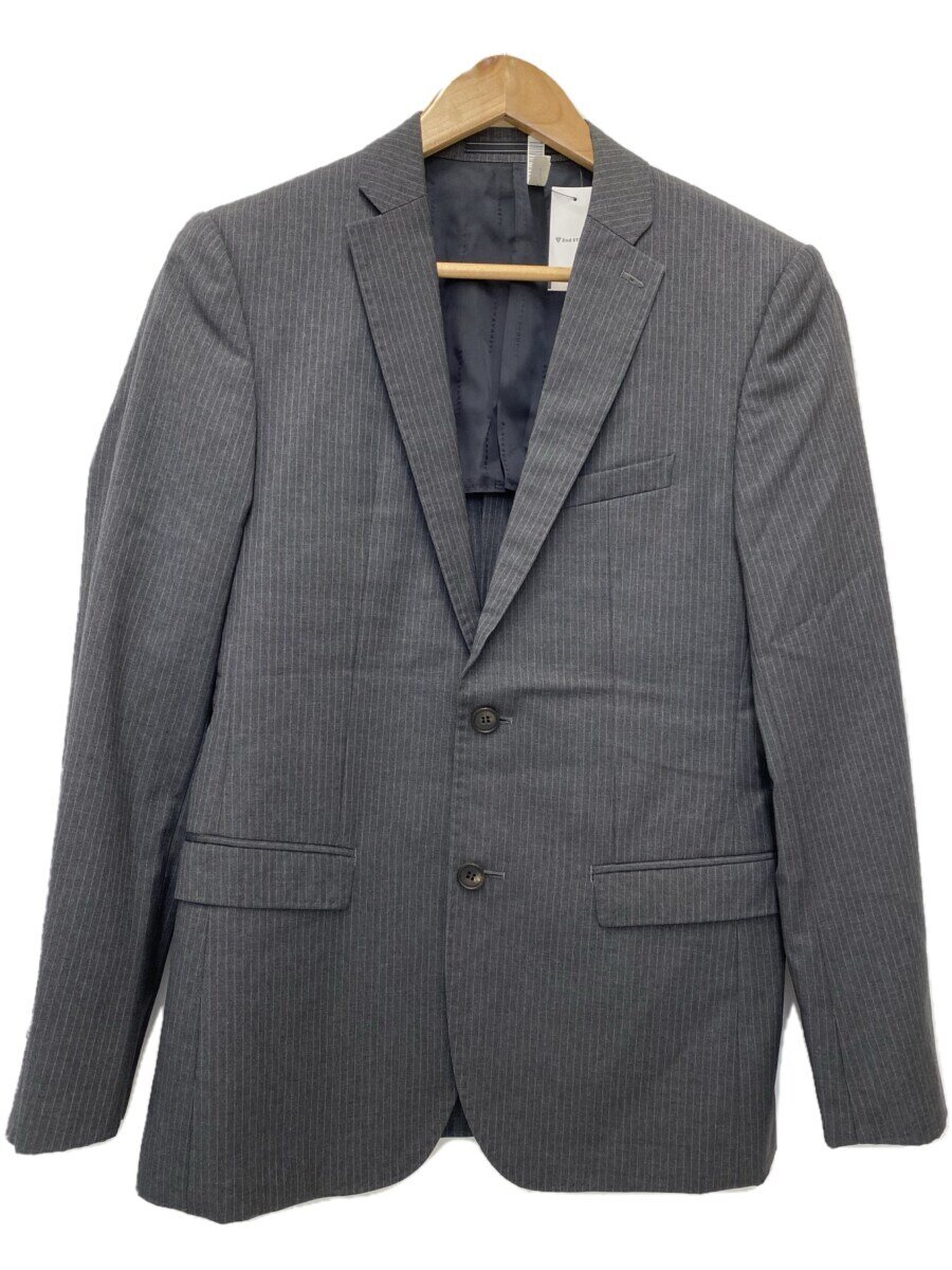 【中古】BLACKBARRETT by neil barrett◆ストライプ2Bセットアップセットアップ/1/ウール/GRY/R1H02-350-08/ジャケット/パンツ【メンズウェア】