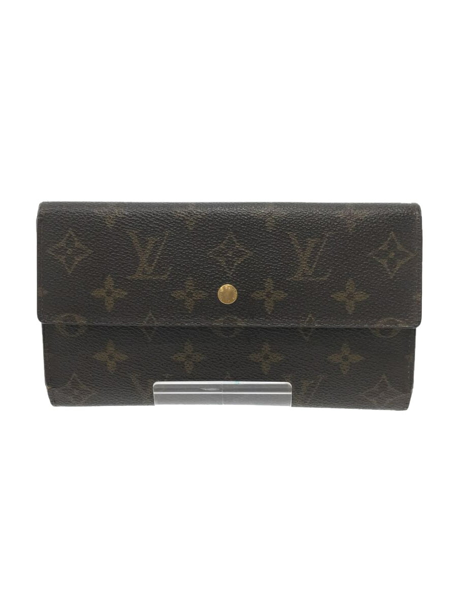 【中古】LOUIS VUITTON◆ポルト・トレゾール・インターナショナル_モノグラム・キャンバス_BRW/PVC/BRW/メンズ【服飾雑貨他】