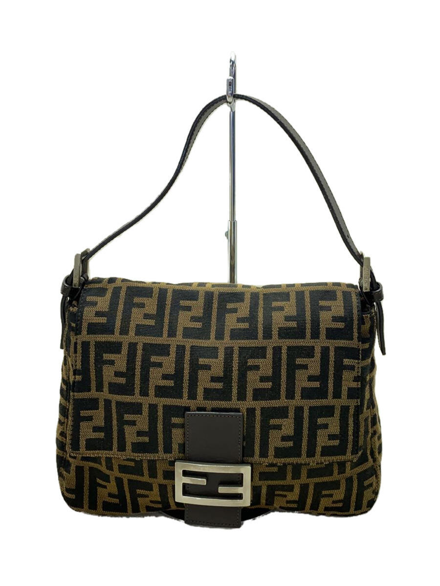 【中古】FENDI◆ズッカ柄/マンマバゲット/ハンドバッグ/--/BRW【バッグ】