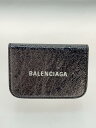 【中古】BALENCIAGA◆3つ折り財布/レザー/BLK/無地/レディース/593818・1000・U・000959【服飾雑貨他】