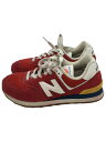 【中古】NEW BALANCE◆ML574/レッド/24cm/RED【シューズ】