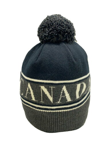 【中古】CANADA GOOSE◆Pom Toque/ニットキャップ/ウール/ブラック/総柄/メンズ//【服飾雑貨他】 【中古】CANADA GOOSE◆Pom Toque/ニットキャップ/ウール/ブラック/総柄/メンズ//【服飾雑貨他】