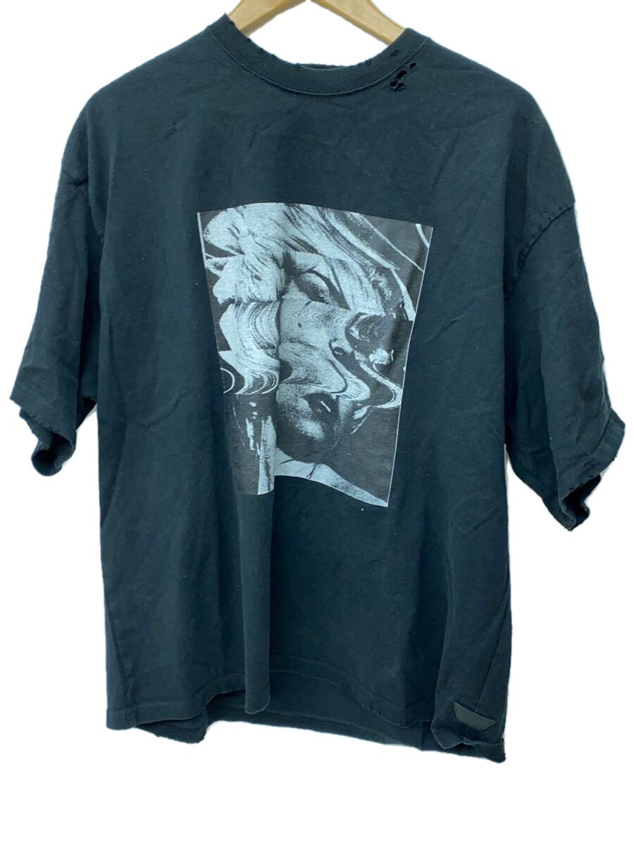 FORSOMEONE◆Tシャツ/48/コットン/BLK/無地