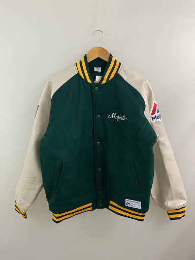 【中古】Majestic◆スタジャン/L/ウール/GRN/OT2323FW0004-GRN【メンズウェア】 【中古】Majestic◆スタジャン/L/ウール/GRN/OT2323FW0004-GRN【メンズウェア】