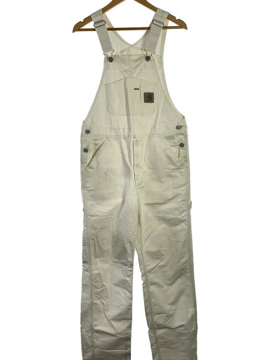 【中古】Carhartt◆BIB OVERALL/オーバーオール/30/コットン/WHT【メンズウェア】 【中古】Carhartt◆BIB OVERALL/オーバーオール/30/コットン/WHT【メンズウェア】