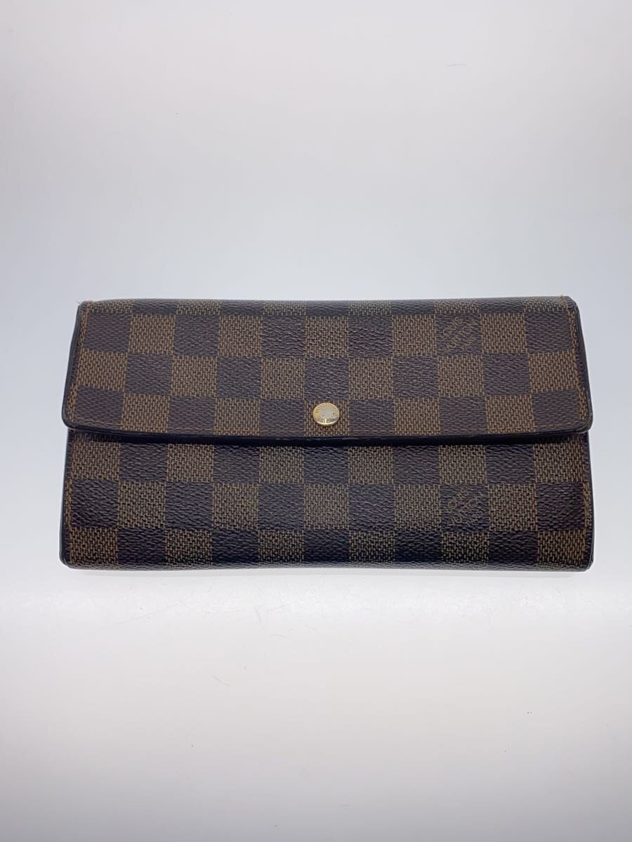 【中古】LOUIS VUITTON◆1)ポルト・フォイユ・サラ_モノグラム・キャンバス_BRW/PVC/BRW/レディース【服飾雑貨他】