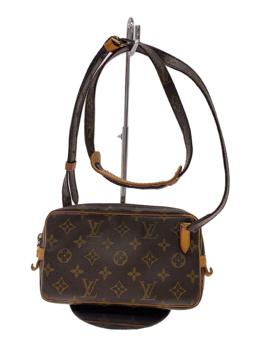 Rakuten - 【中古】LOUIS VUITTON◆ポシェット・マルリー・バンドリエール_モノグラム・キャンバス_BRW/PVC/BRW【バッグ】