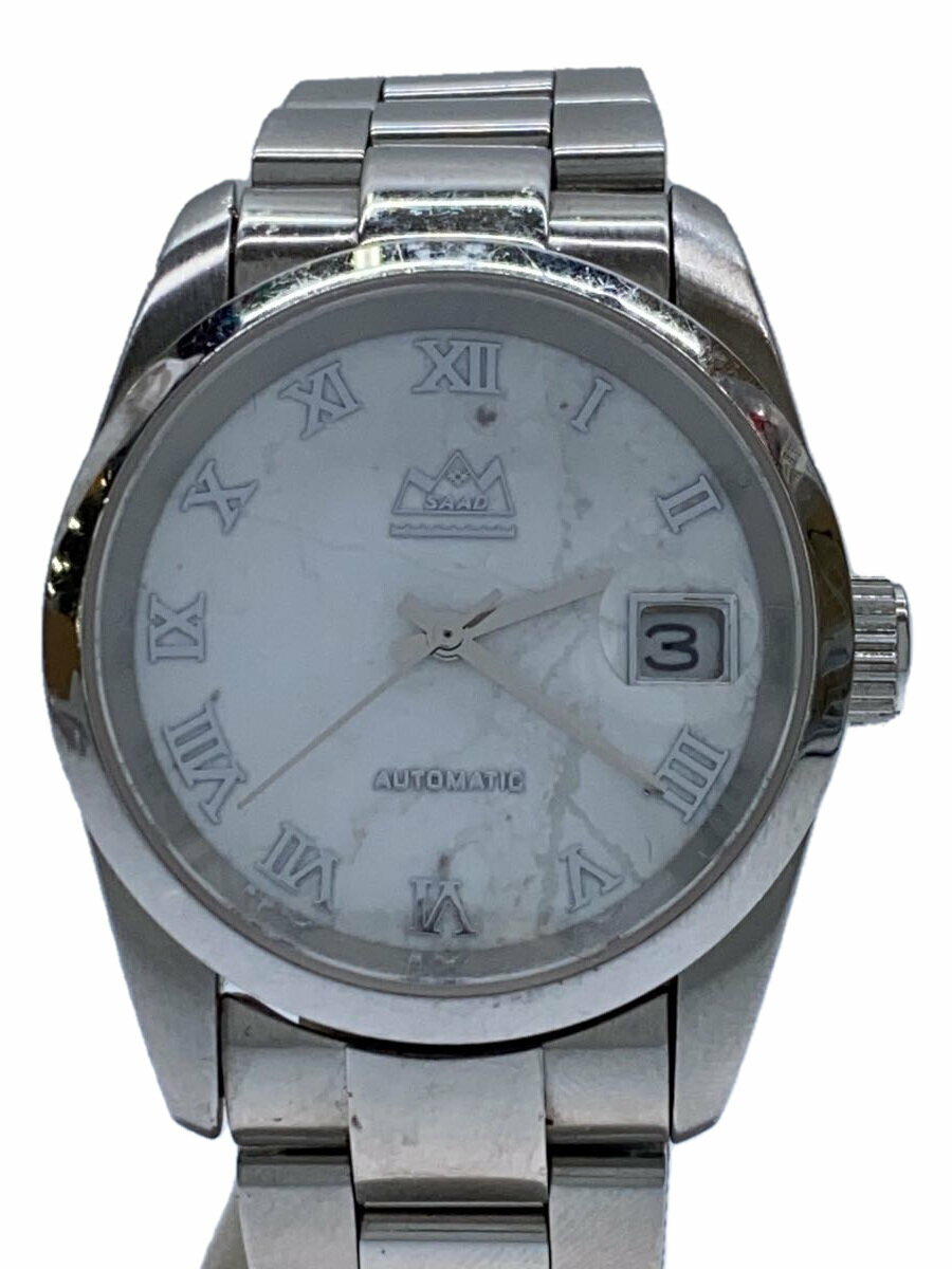 【中古】SAAD◆自動巻腕時計/アナログ/WHT/SLV/AWS-6-0139/※風防キズ有【服飾雑貨他】
