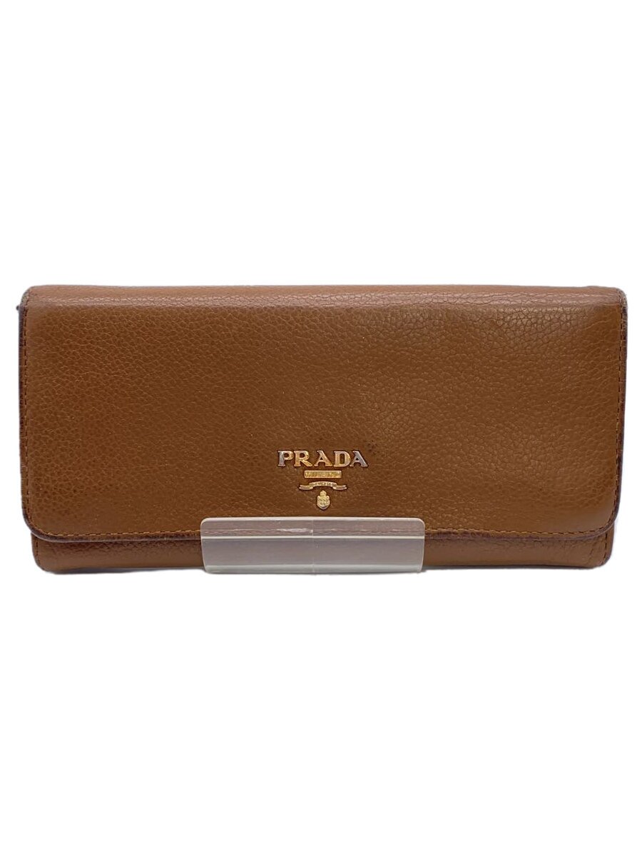 【中古】PRADA◆長財布/レザー/CML/レ�