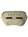 【中古】GUCCI◆ウエストバッグ_GUCCIプリント/レザー/WHT/無地【バッグ】
