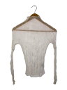【中古】ISSEY MIYAKE◆長袖カットソー/2/ポリエステル/ホワイト/IM02FJ410/イッセイミヤケ【レディースウェア】