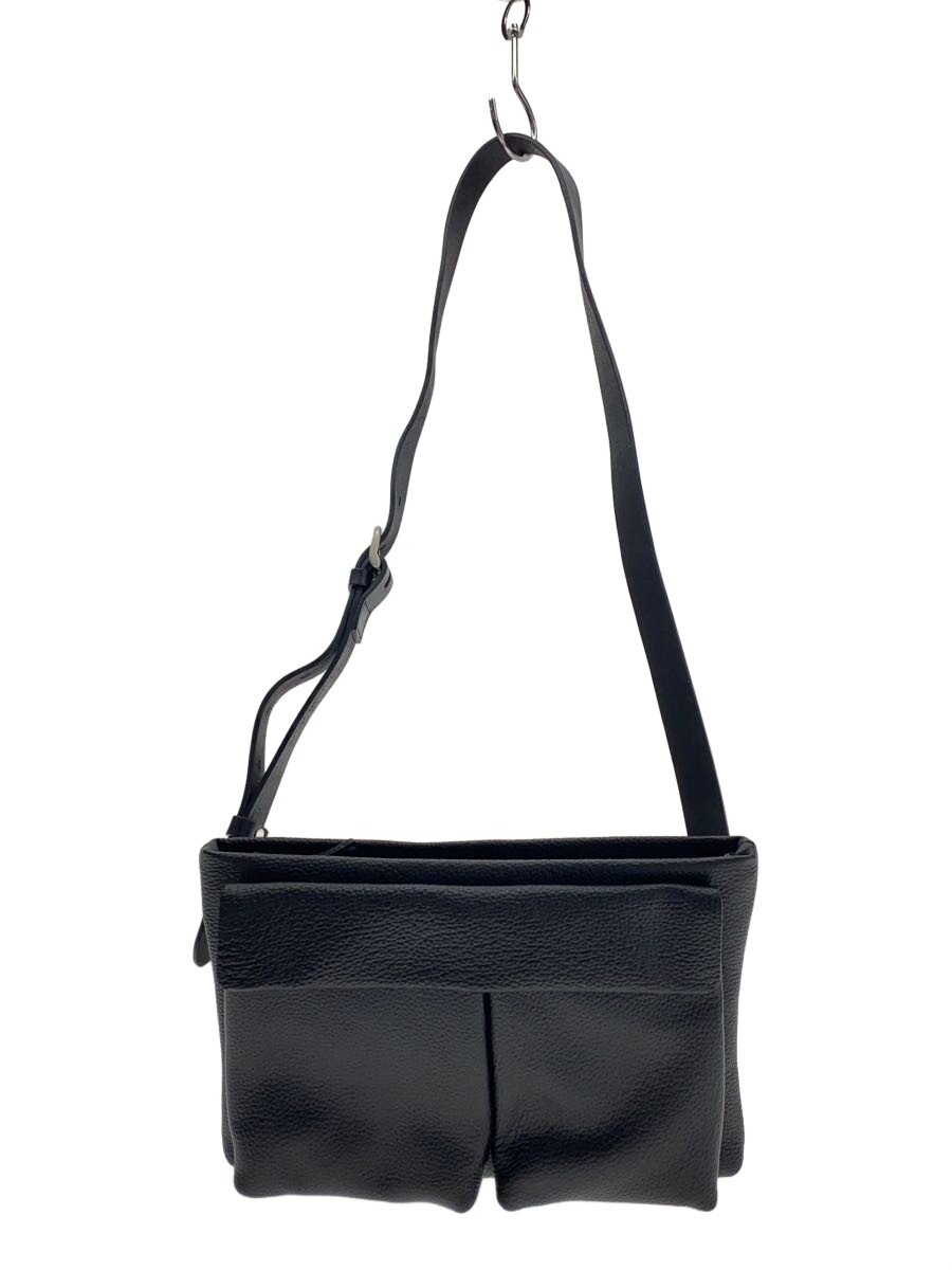 【中古】SLOW&CO◆Helmet Body Bag/ショルダーバッグ/牛革/BLK【バッグ】
