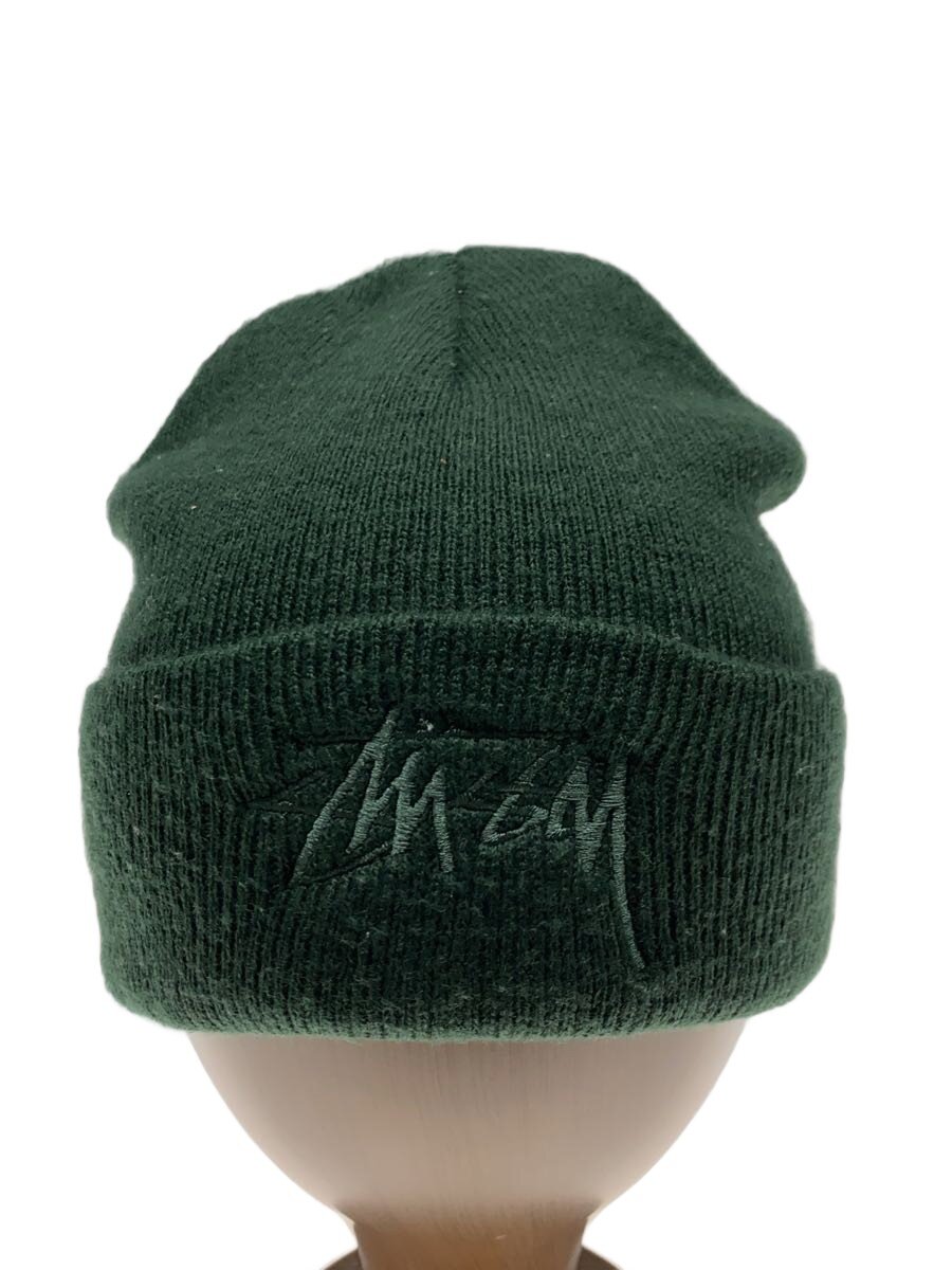 【中古】STUSSY◆ニットキャップ/--/アクリル/GRN/メンズ/USA製//【服飾雑貨他】
