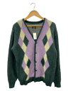 【中古】Needles◆22AW/Mohair Cardigan Diamond/2カーディガン(厚手)/S/モヘア/GRN/LQ272【メンズウェア】