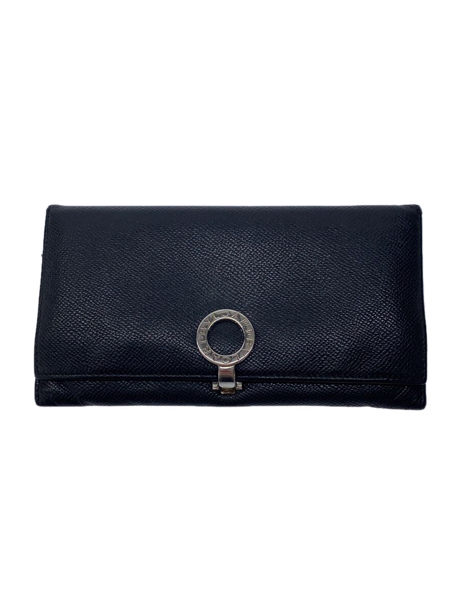 【中古】BVLGARI◆内側劣化有/長財布/レザー/BLK/無地/メンズ/12697203【服飾雑貨他】