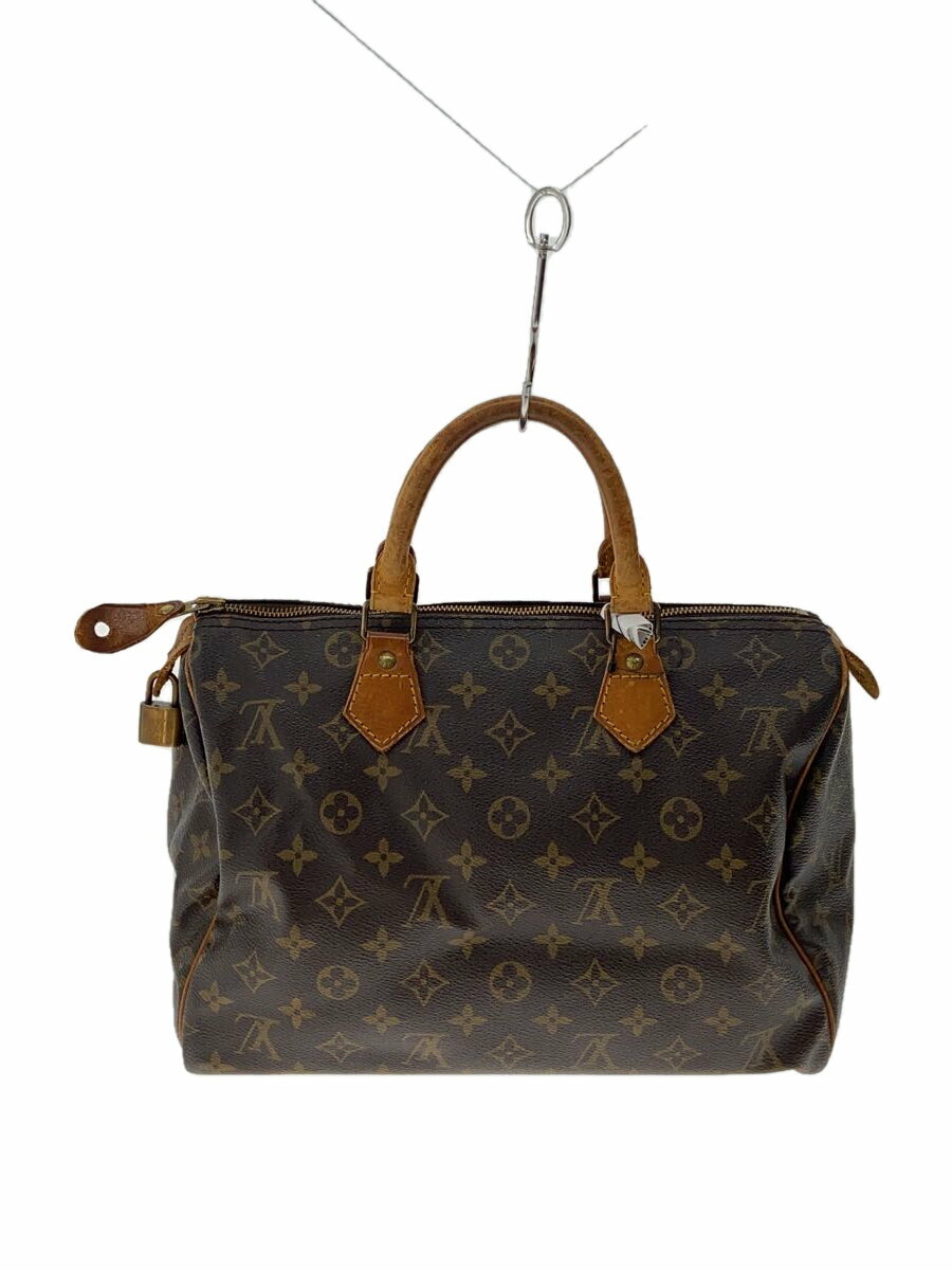 【中古】LOUIS VUITTON◆1)スピーディ30_モノグラム・キャンバス_BRW/PVC/BRW【バッグ】