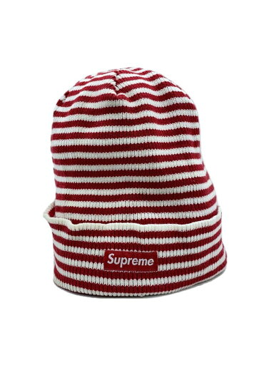 【中古】Supreme◆ニットキャップ/--/コットン/RED/ボーダー【服飾雑貨他】 【中古】Supreme◆ニットキャップ/--/コットン/RED/ボーダー【服飾雑貨他】