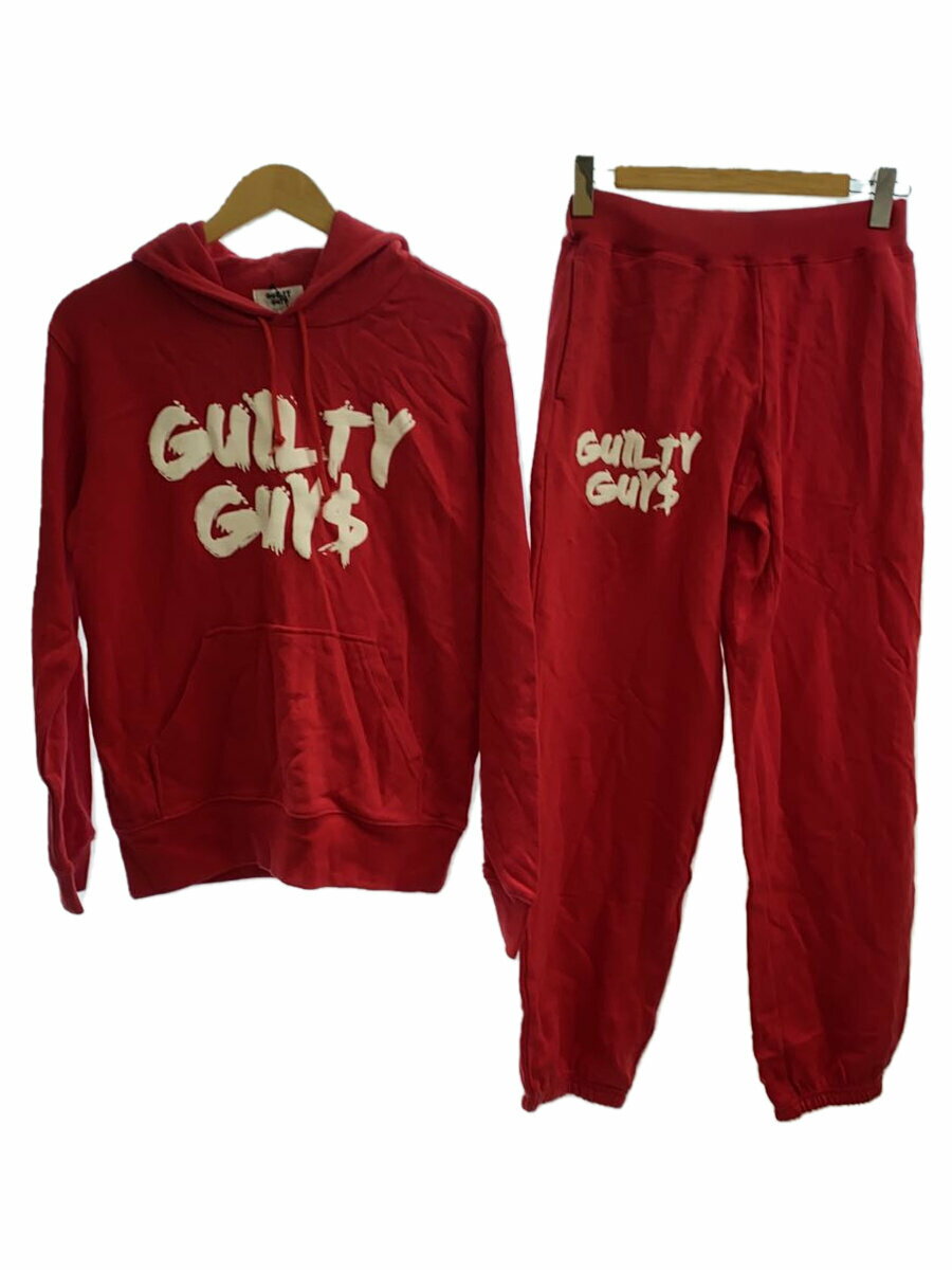 【中古】GUILTY GUYS◆セットアップ/M/コットン/RED【メンズウェア】