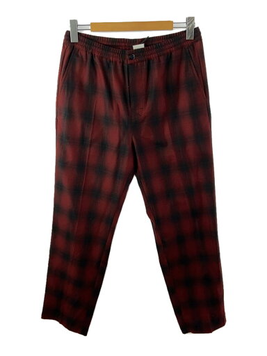 【中古】STUSSY◆ボトム/M/ポリエステル/RED/オンブレCK【メンズウェア】 【中古】STUSSY◆ボトム/M/ポリエステル/RED/オンブレCK【メンズウェア】