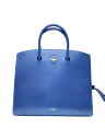 【中古】FURLA◆GENSEI TOTE/一部擦れ 傷有/2WAY/バッグ/レザー/NVY/無地【バッグ】