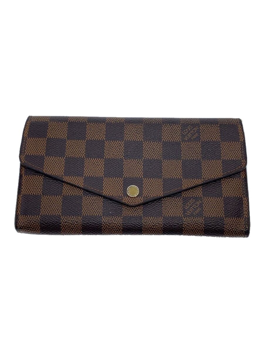 Rakuten - 【中古】LOUIS VUITTON◆2)ポルト・フォイユ・サラ_ダミエ・エベヌ_BRW_ブラウン/PVC/BRW/総柄/メンズ【服飾雑貨他】