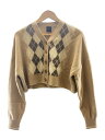 【中古】Spick&Span◆カーディガン(厚手)/--/ウール/BEG/23-080-200-5440-3-0/23AW/アーガイル【レディースウェア】