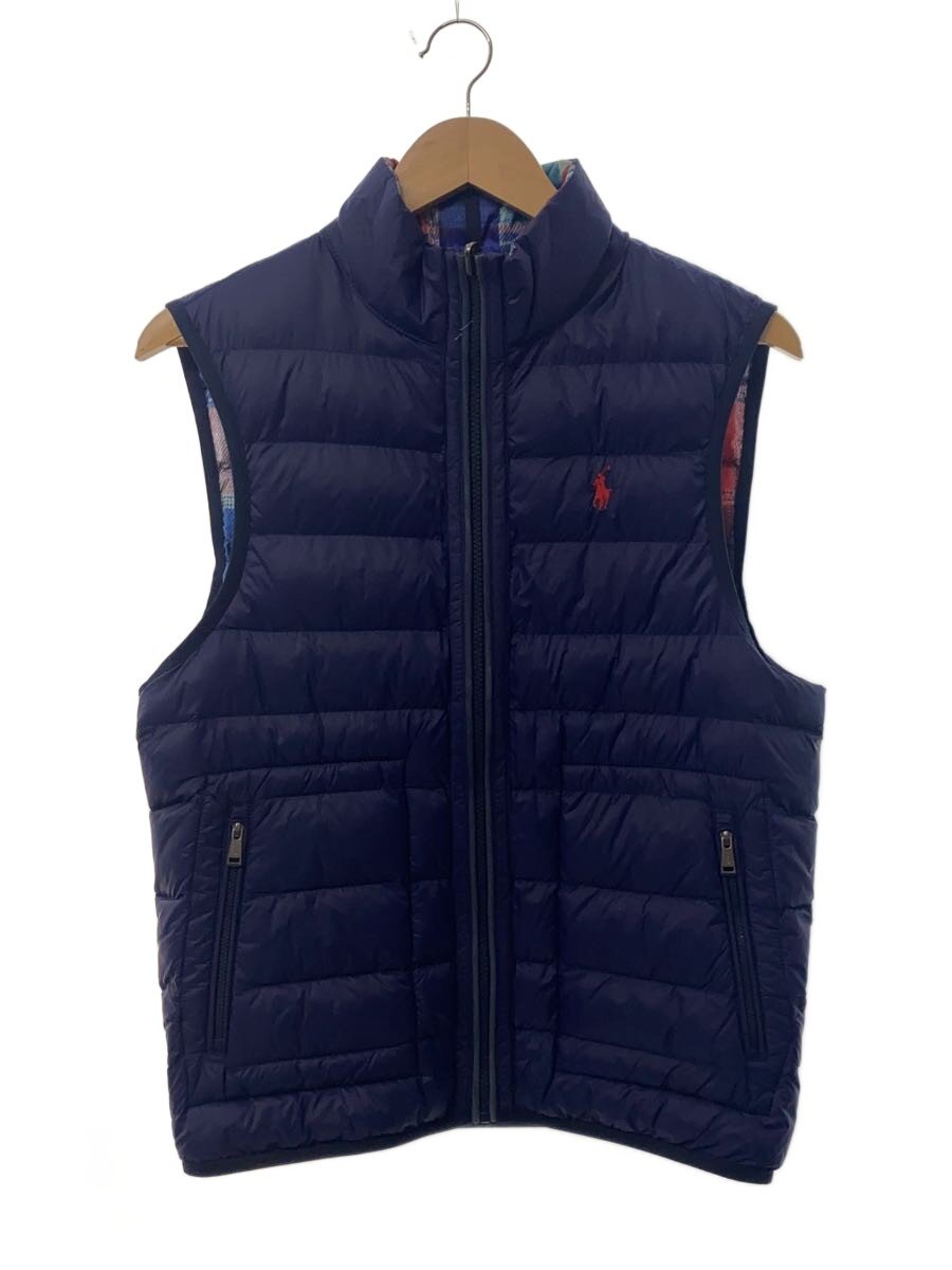 【中古】POLO RALPH LAUREN◆ナイロンベスト/XS/ナイロン/NVY/無地【レディースウェア】