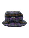 【中古】STUSSY◆バケットハット/L/ポリエステル/ピンク/チェック/メンズ【服飾雑貨他】