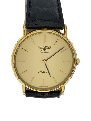 【中古】LONGINES◆クラシック/クォーツ腕時計/アナログ/レザー/GLD/社外ベルト【服飾雑貨他】 【中古】LONGINES◆クラシック/クォーツ腕時計/アナログ/レザー/GLD/社外ベルト【服飾雑貨他】