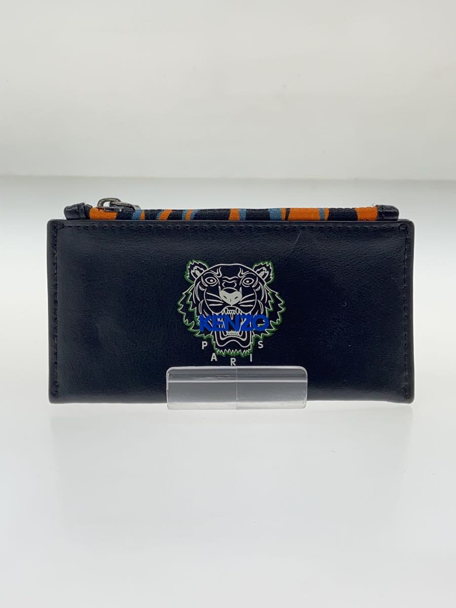 【中古】KENZO◆Zip Cardholder/レザー/BLK/メンズ【服飾雑貨他】