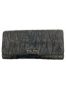 【中古】MIU MIU◆長財布/レザー/BLK/レディース【服飾雑貨他】