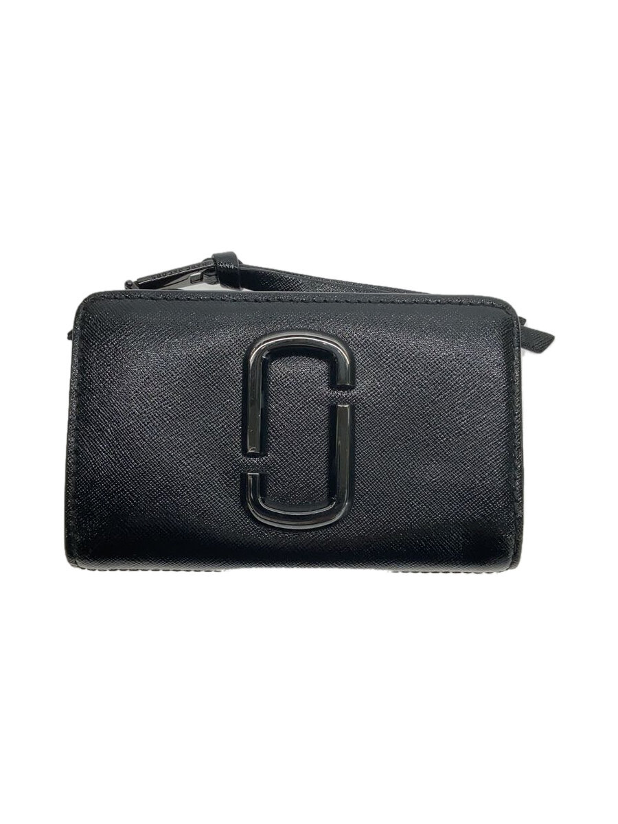 【中古】MARC JACOBS◆2つ折り財布/レザー/BLK/無地/レディース【服飾雑貨他】