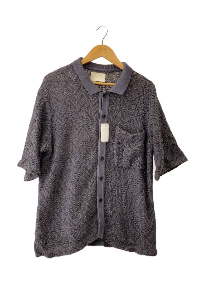 YOKE◆23SS/HERRINGBONE MESH SHIRT/2/コットン/パープル/YK23SS0498S/汚れ有//