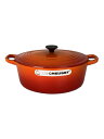 【中古】LE CREUSET◆ココット/オーバル/25/鍋/オレンジ【キッチン用品】