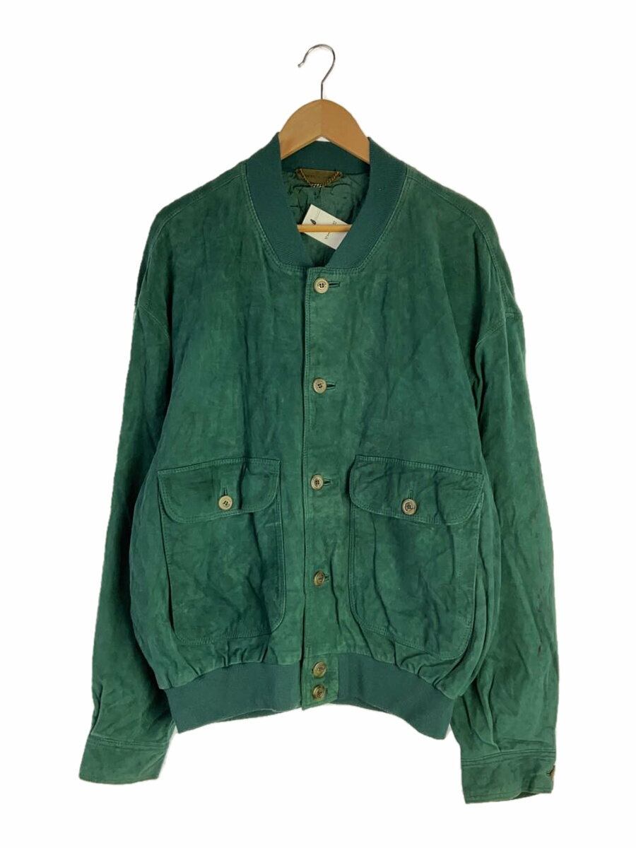 【中古】pierre cardin◆レザージャケット・ブルゾン/--/レザー/GRN//【メンズウェア】