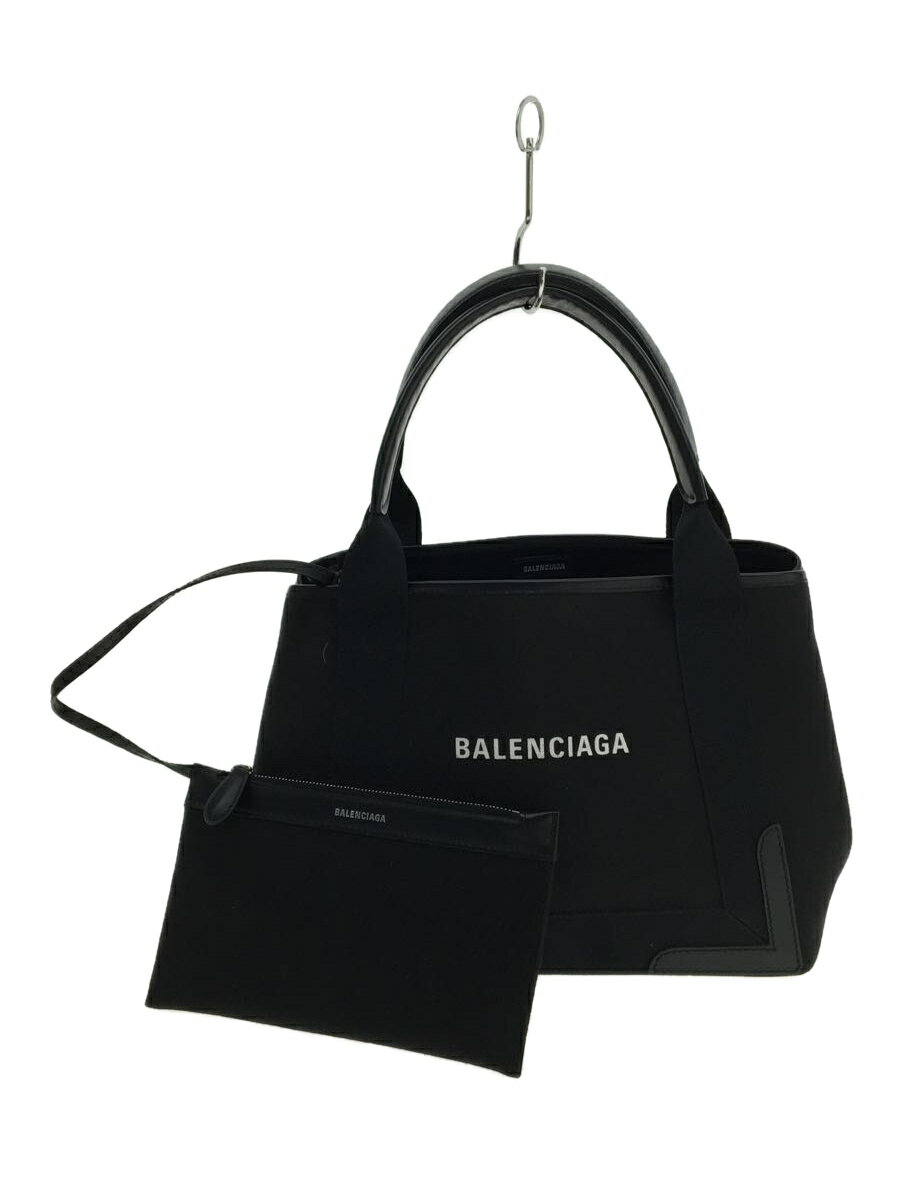 【中古】BALENCIAGA◆トートバッグ/キャンバス/BLK/339933・1000・S・002123【バッグ】