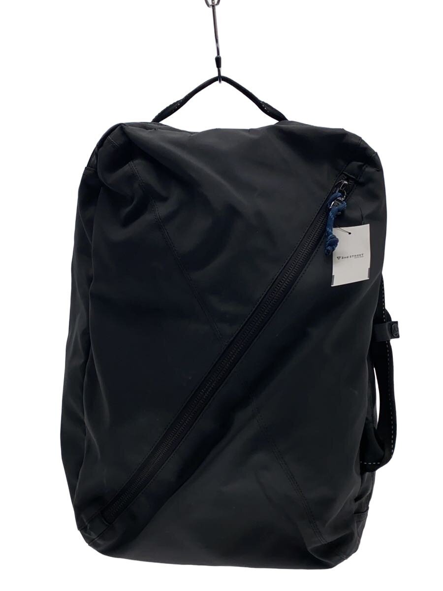 【中古】SAMSONITE◆全体的に使用感有/リュック/ポリエステル/BLK/無地//【バッグ】