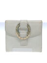 【中古】BVLGARI◆3つ折り財布/レザー/ホワイト/レディ